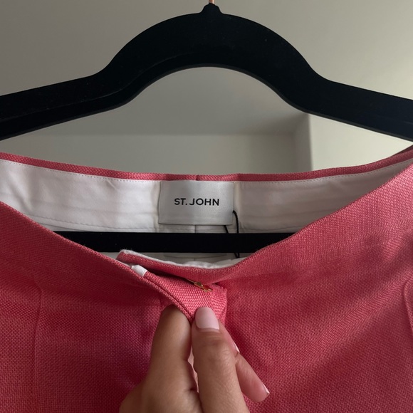 ST. JOHN  Italy Silk And Wool Blend Notch Collar Jacket With Pockets and PANTS - Picture 5 of 13